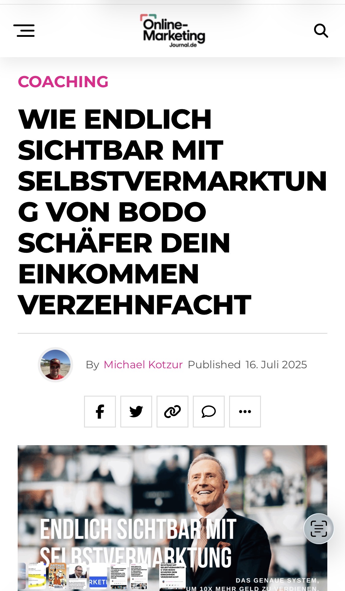 Medienbericht über Bodo Schäfer